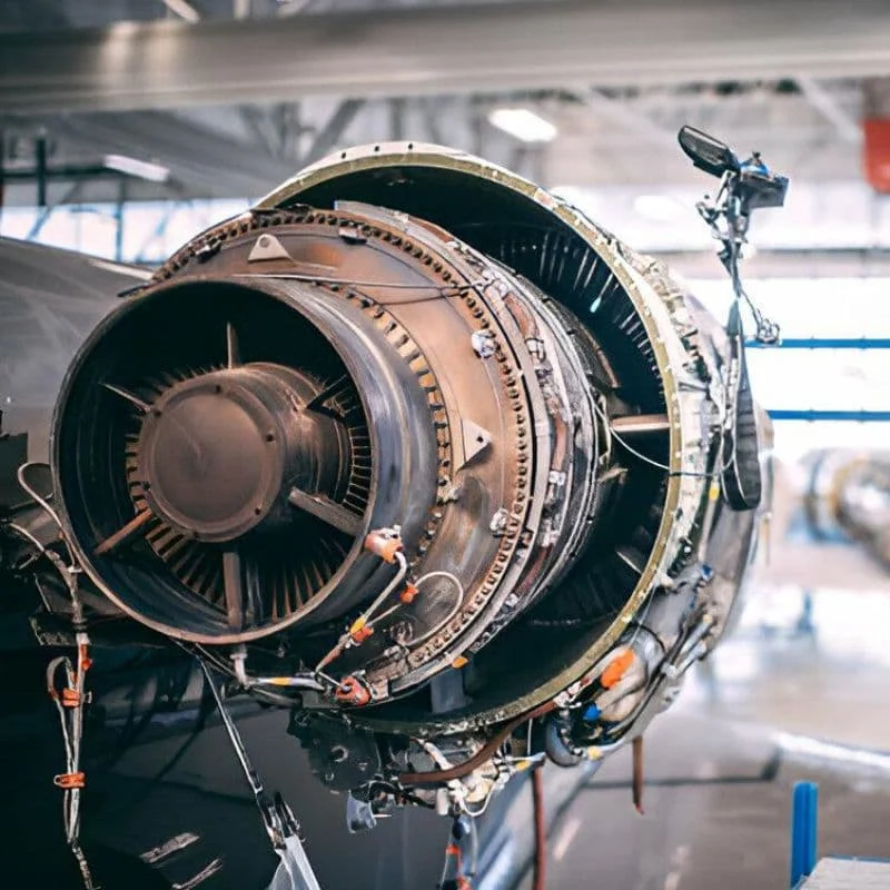 4.1 Application Aerospace A Opened Up Jet Engine Of A Small Aircraft