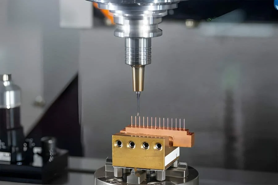 4.4 Capabilities The Hi Precision Cnc Milling Machine Cutting The Copper Electrode Material
