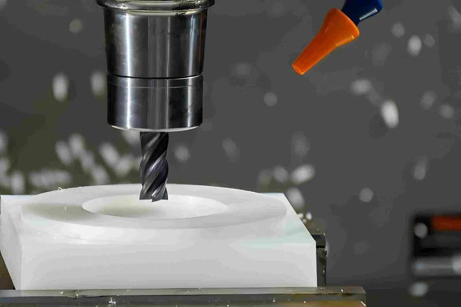 5.1 Milling The Cnc Milling Machine Cutting The Nylon 6 Material Part With Flat End Mill Tool