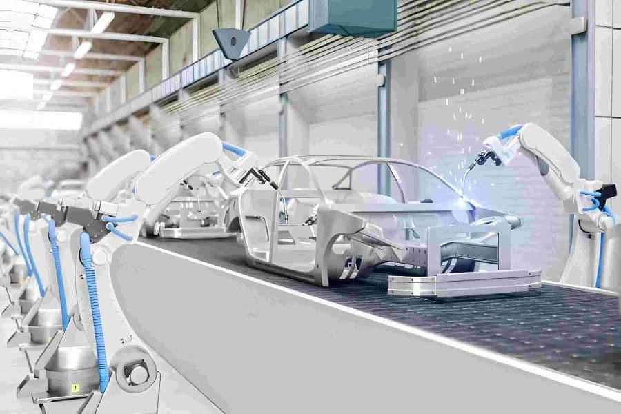 7.2 Robotics Industrial Robots At The Automatic Car Manufacturing