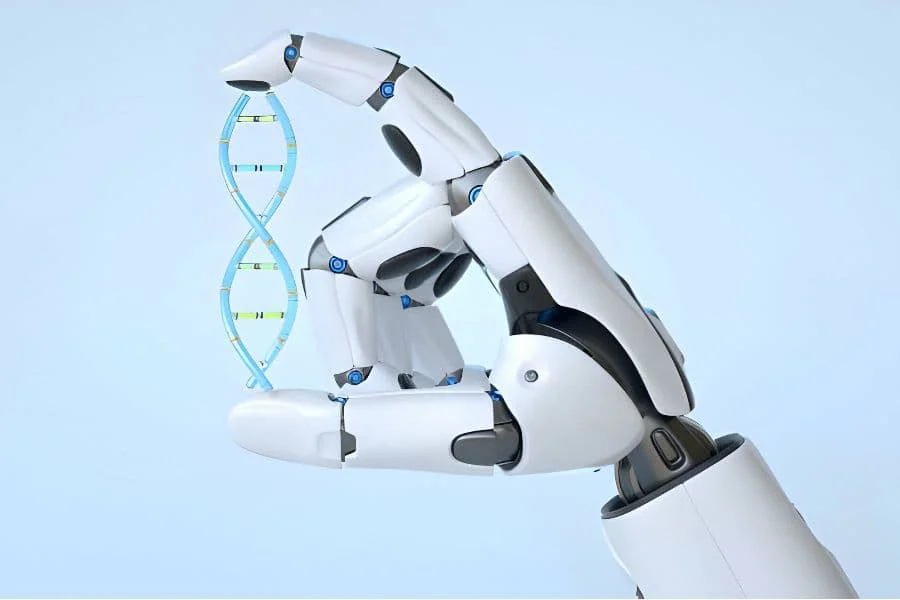 7.3 Applications Medical Industry Robot Android Hand Holding Cyber Dna